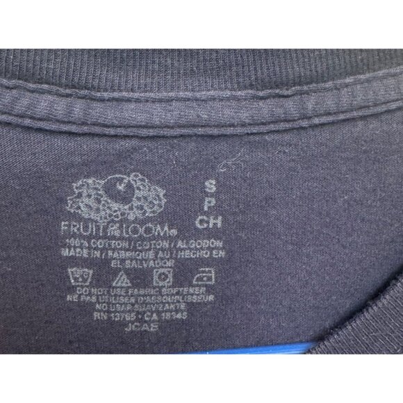 Fruit Of The Loom Navy Blue Mens Crew Neck T-Shirt Size S 100% Cotton Casual Tee - Picture 2 of 7